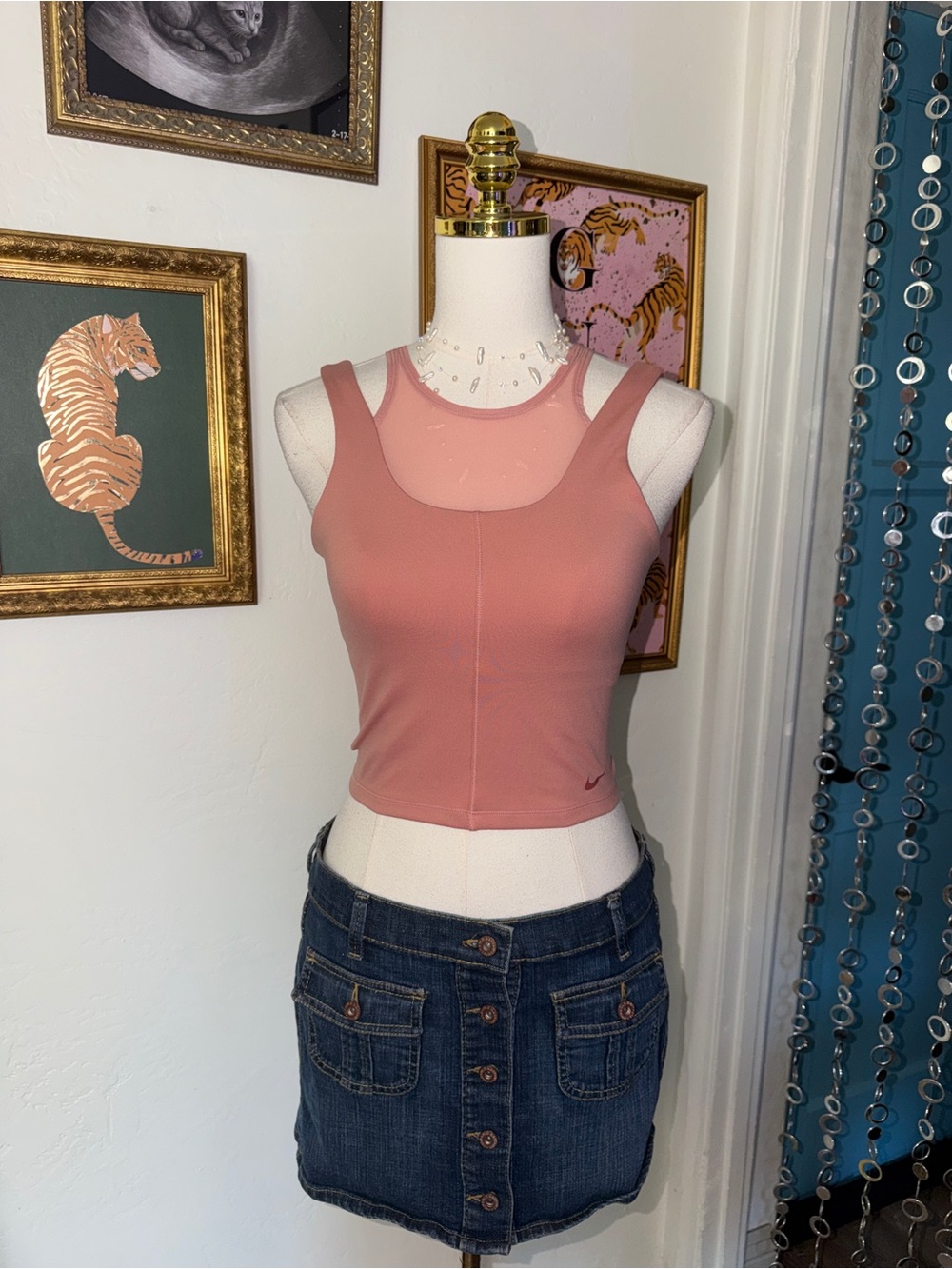 Nike Rose Pink Double-Strap Cropped Tank Top